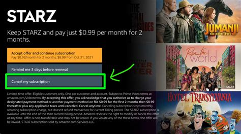 refund starz subscription